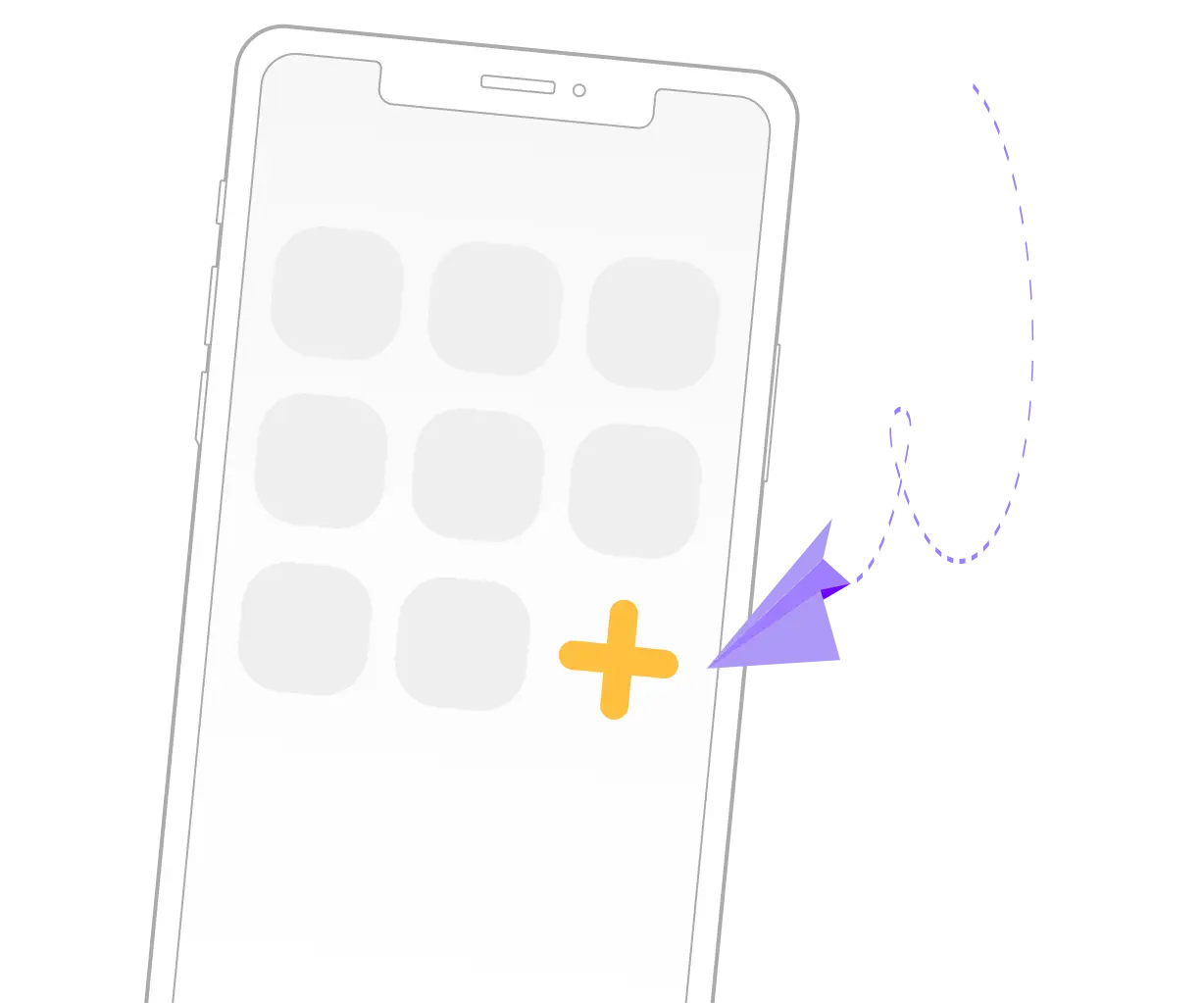 Phone illustration with a mockapp